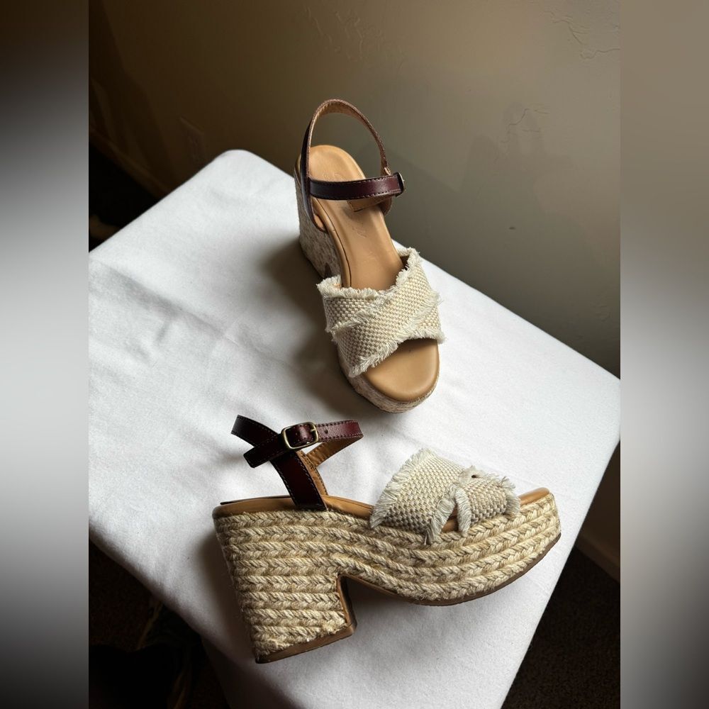 Skechers Women's Size 6 Cali Heater Baby Bell Natural Heeled Sandals Casual